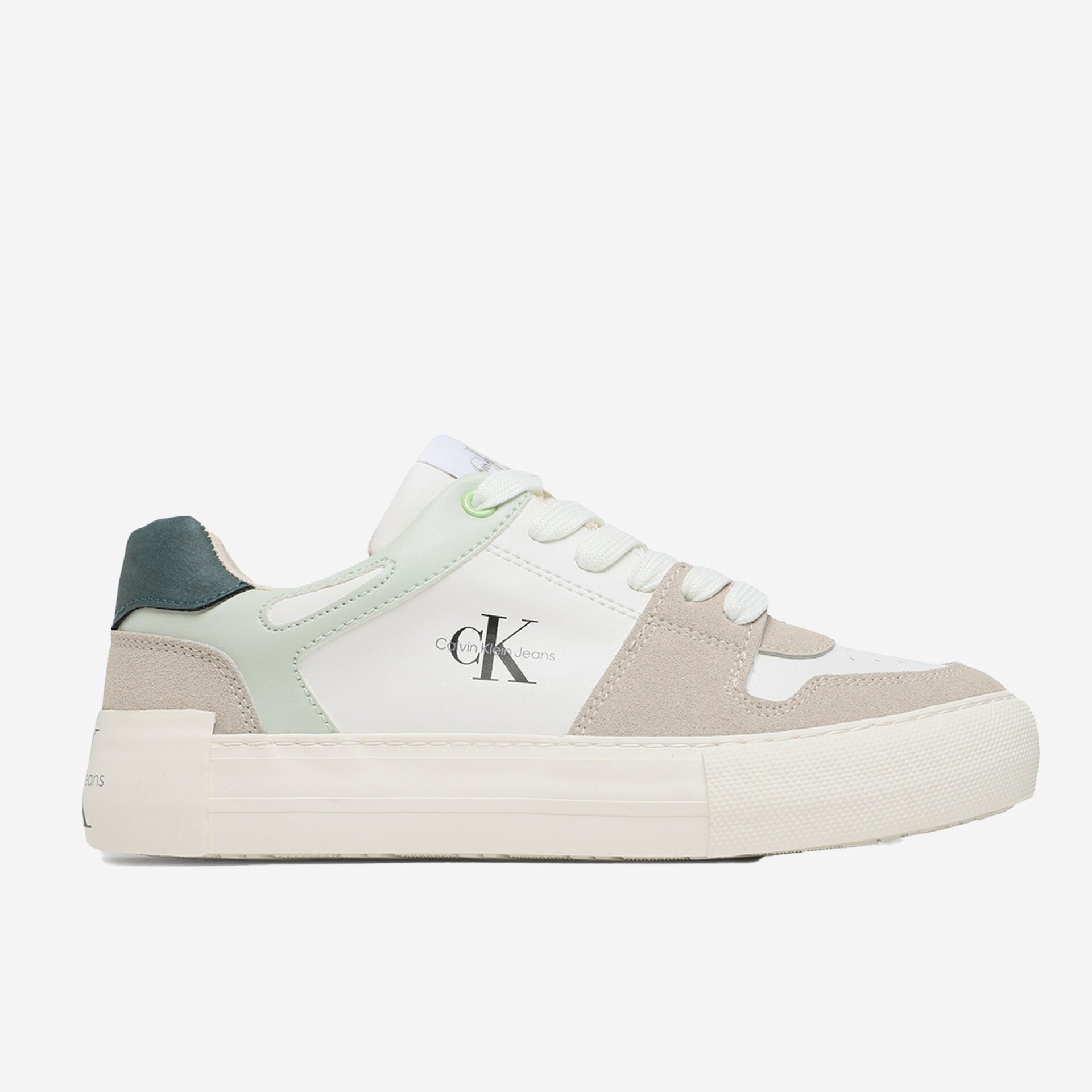 CALVIN KLEIN LOW CUT LACE-UP TAUPE/OFF WHT/GREEN